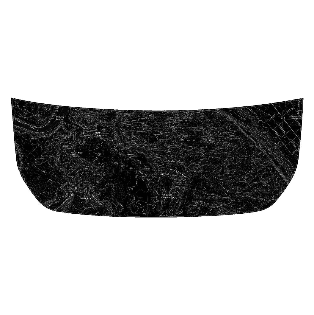 Stealth Black Moab Topographic Map Hood Overlay (Printed Series) - 2021+ Bronco - 21BROTOPOBLKMOAB-21BROTOPOBLKMOAB-X2-  DRIVEN - 3