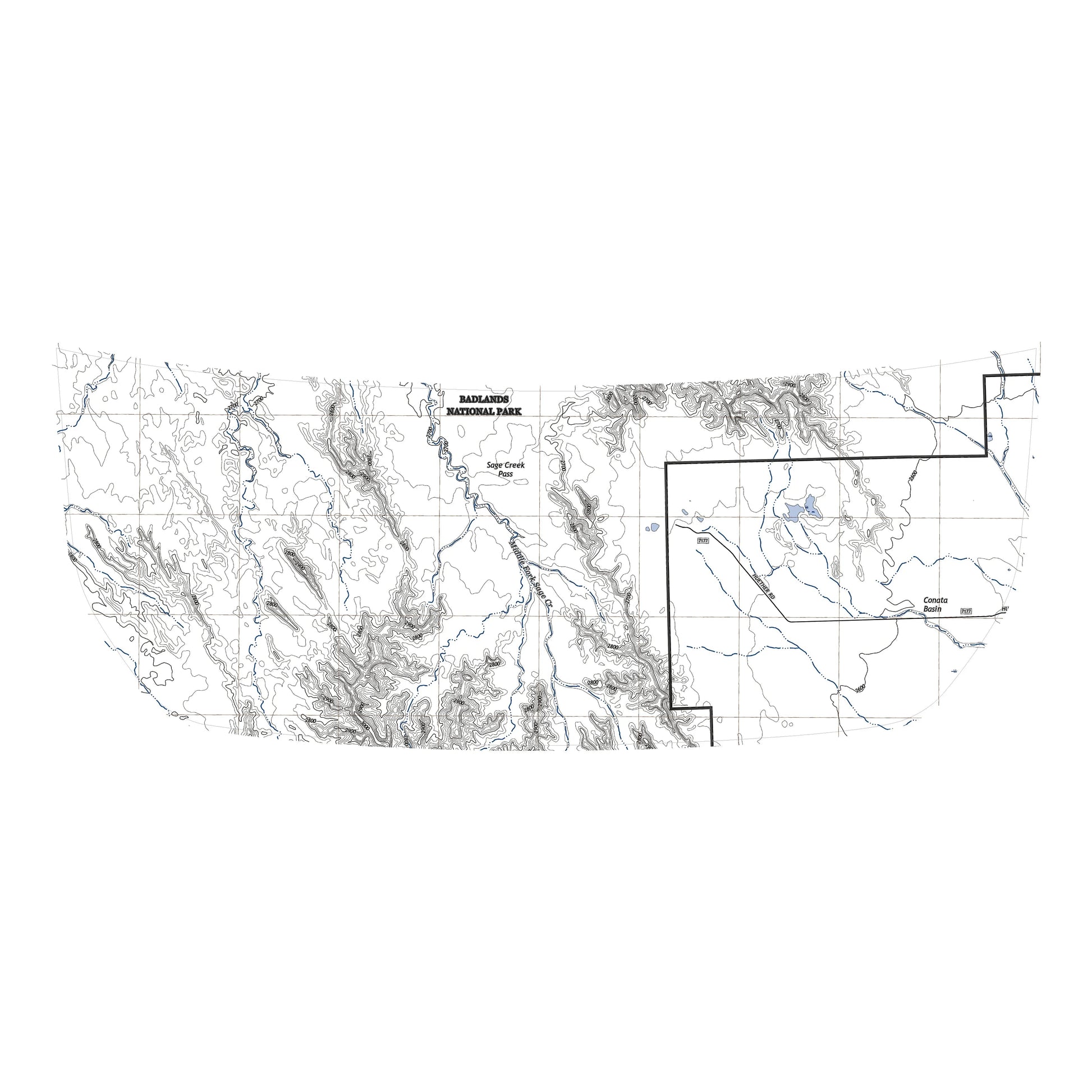 Stealth Clear Badlands Topographic Map Hood Overlay - 2021+ Bronco - 21BRONCOTOPOCL-21BRONCOTOPOCL-X2-  DRIVEN - 1