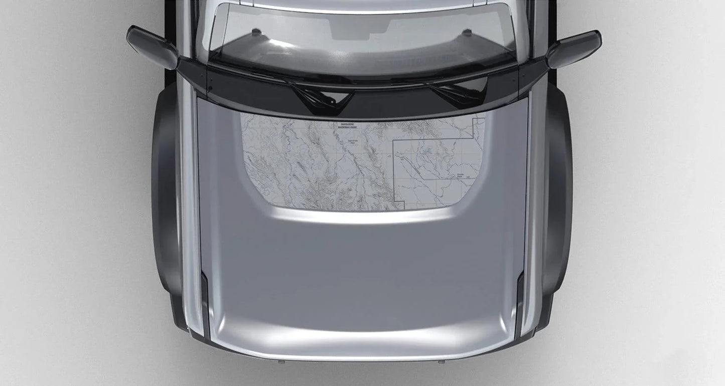 Stealth Clear Badlands Topographic Map Hood Overlay - 2021+ Bronco - 21BRONCOTOPOCL-21BRONCOTOPOCL-X2-  DRIVEN - 4