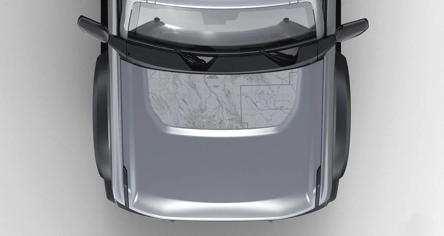 Stealth Clear Badlands Topographic Map Hood Overlay - 2021+ Bronco - 21BRONCOTOPOCL-21BRONCOTOPOCL-X2-  DRIVEN - 4