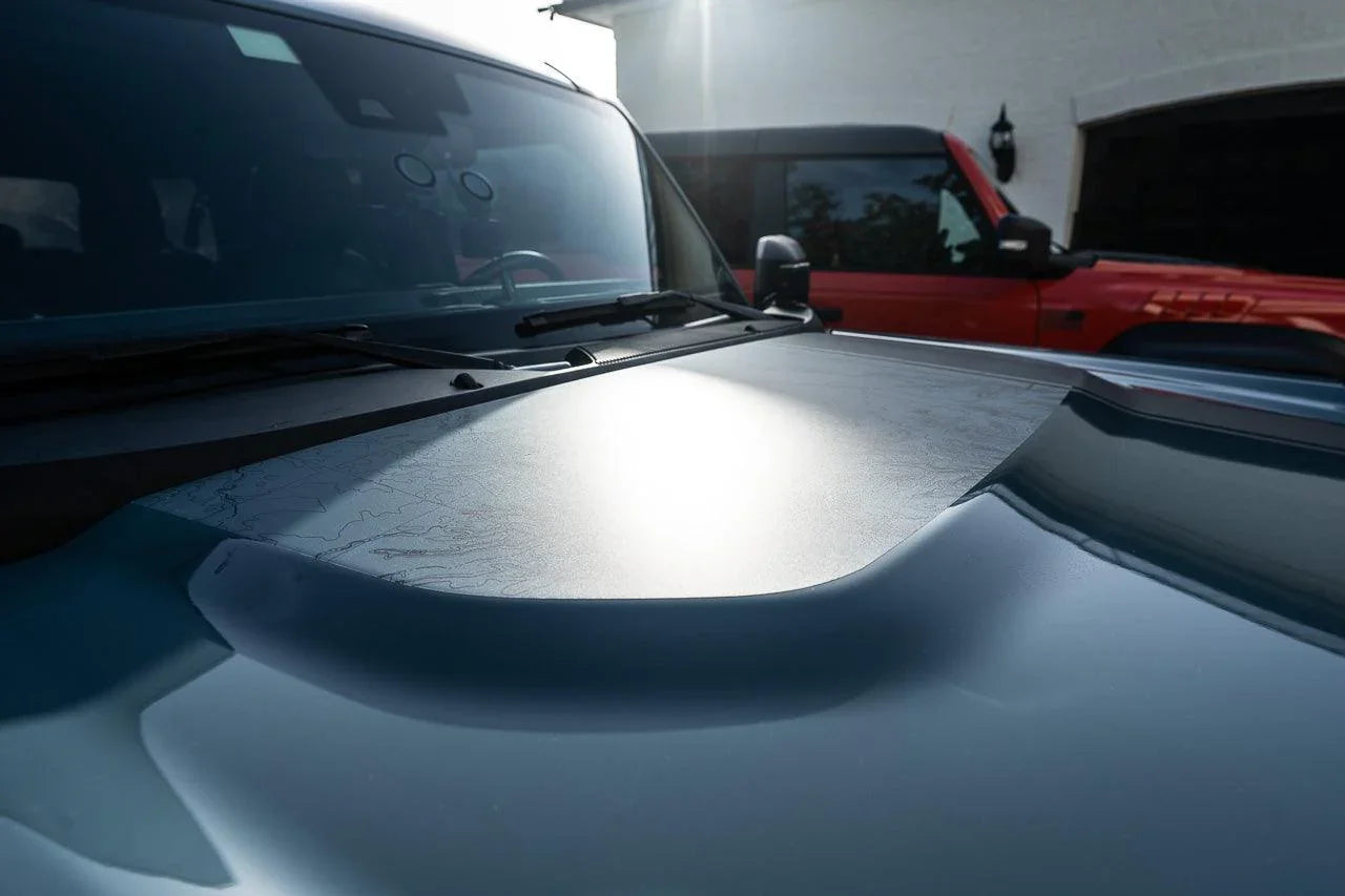 Stealth Clear Badlands Topographic Map Hood Overlay - 2021+ Bronco - 21BRONCOTOPOCL-21BRONCOTOPOCL-X2-  DRIVEN - 8