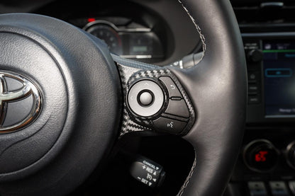 Steering Wheel Controls + Lower Spoke 3D Carbon Overlays - 2022+ BRZ / GR86 - 22BRZSTRCNTLWR-3DB-  DRIVEN - 3