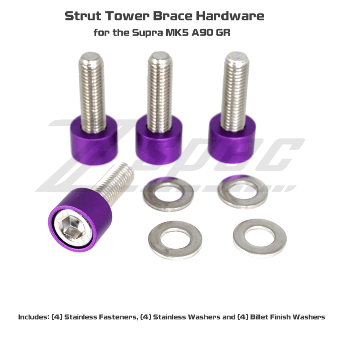 ZSPEC Front Strut Cross-Braces Fasteners for '20+ Toyota Supra MKV GR A90, Stainless & Billet - ZSD-375651-ZSD-375668-ZSD-375675-ZSD-375682-ZSD-375699-  DRIVEN - 4