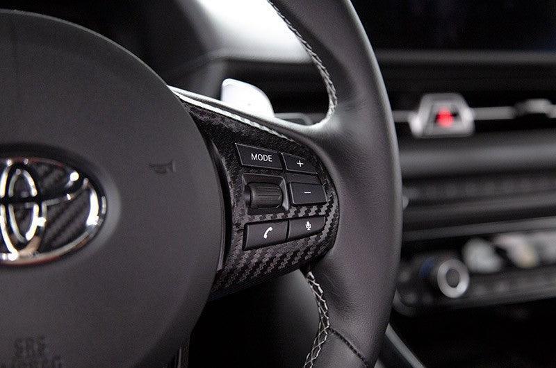 "Supra" Steering Wheel Trim Overlays (Full Set) - 2020+ Supra - A90STR3DBK-  DRIVEN - 5