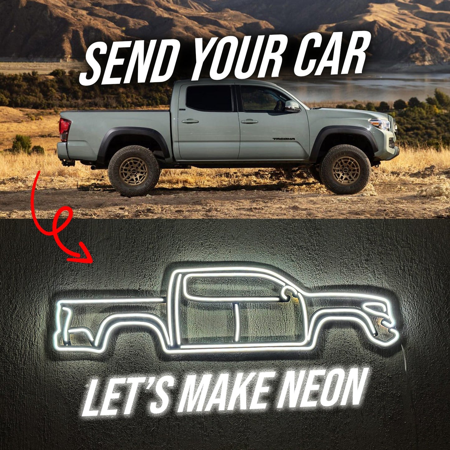 Your Personalized Metal Neon Car Wall Art - MTN0051 - MTN0051W99L-MTN0051W120L-MTN0051W140L-MTN0051R99L-MTN0051R120L-  DRIVEN - 3