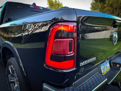 Tail Light Overlays - 2019-2022 RAM 1500 (w/ Blind Spot and Cross Path Detection) - 19RAMTLDS-19RAMTLLS-19RAMTLSY-19RAMTLCF-19RAMTLHC-  DRIVEN - 1