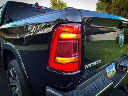 Tail Light Overlays - 2019-2022 RAM 1500 (w/ Blind Spot and Cross Path Detection) - 19RAMTLDS-19RAMTLLS-19RAMTLSY-19RAMTLCF-19RAMTLHC-  DRIVEN - 2