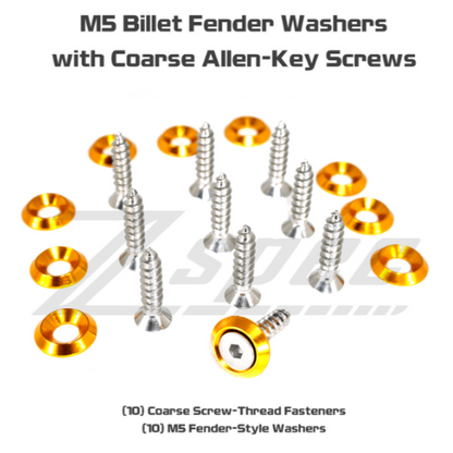 ZSPEC M5x20mm Coarse Fasteners w/Colored Washers, 10-Pack - ZSD-380587-ZSD-380594-ZSD-380600-ZSD-380617-ZSD-380624-  DRIVEN - 3