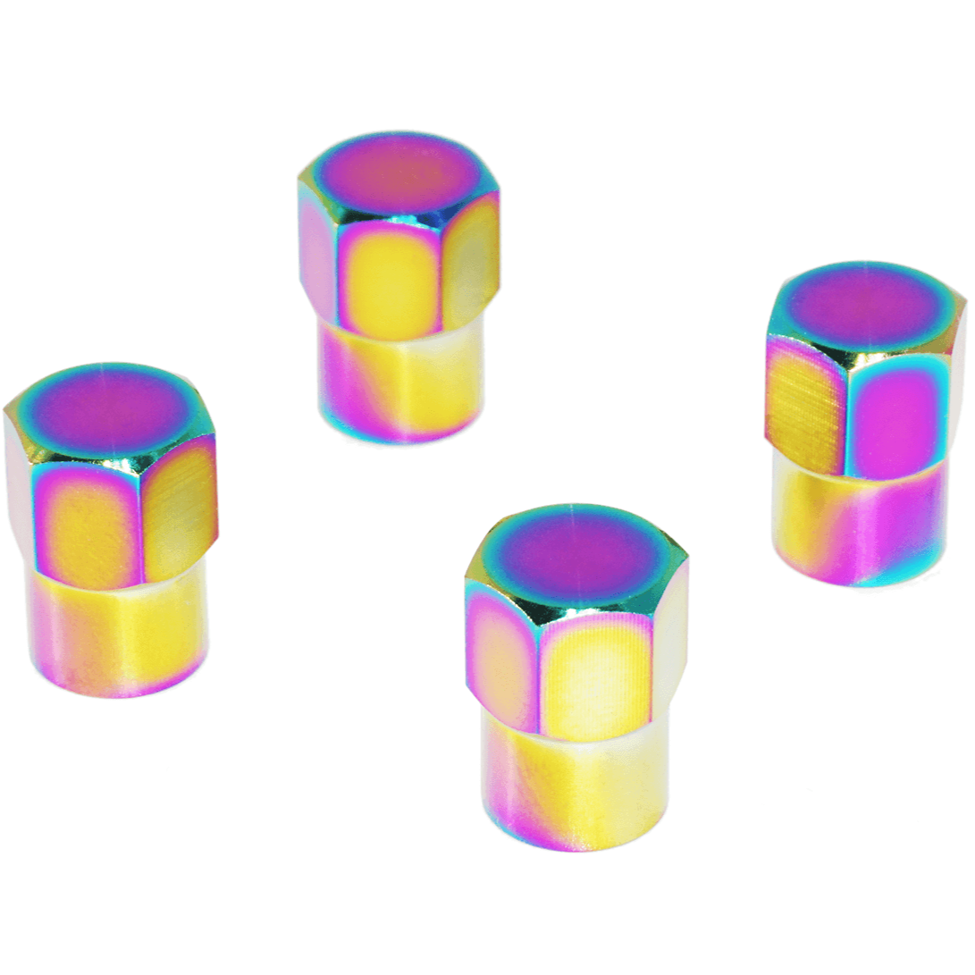 Titanium Tire Cap Set, Universal for Valve Stem Caps on Cars & Bikes, Grade-5 Titanium - ZSD-187124-  DRIVEN - 1