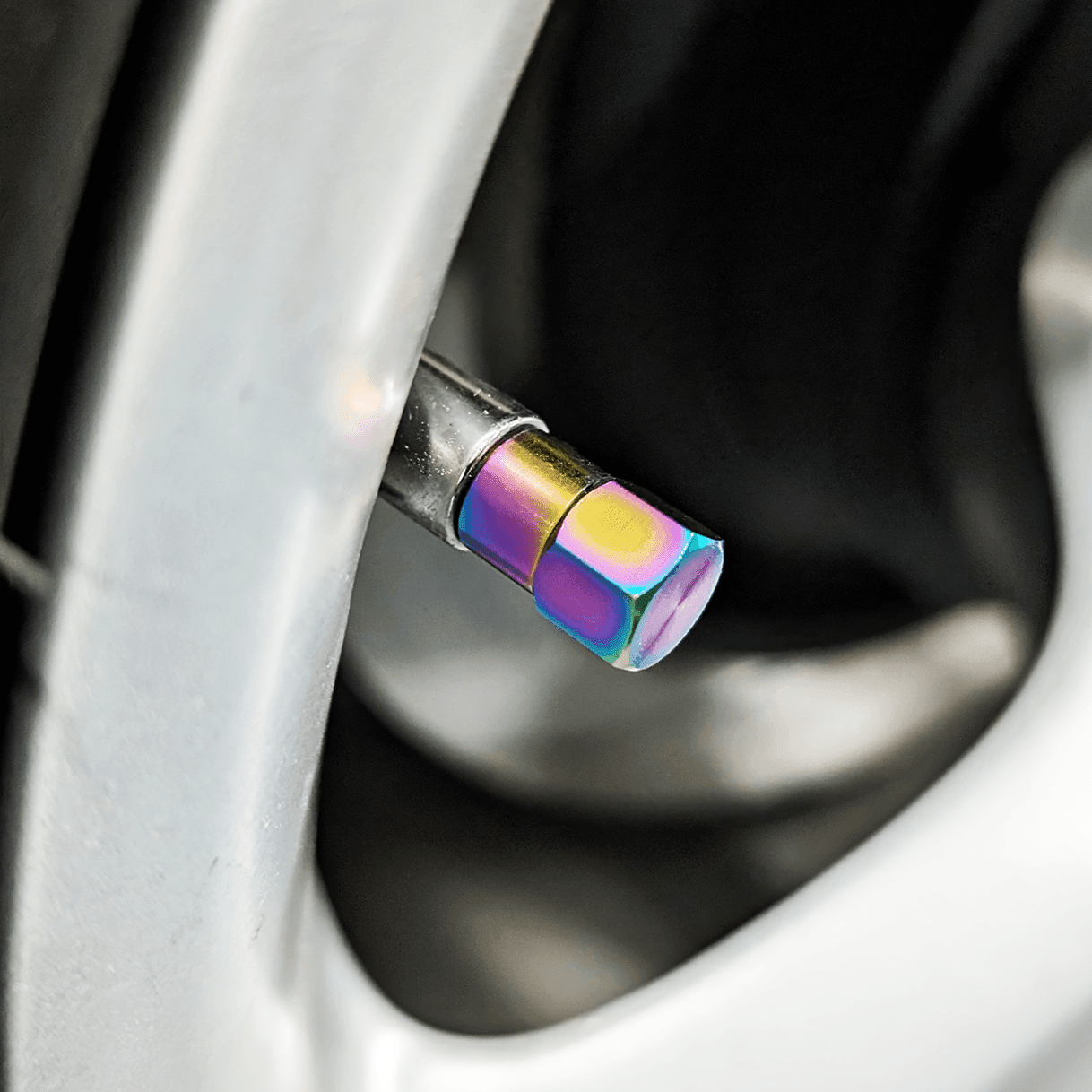Titanium Tire Cap Set, Universal for Valve Stem Caps on Cars & Bikes, Grade-5 Titanium - ZSD-187124-  DRIVEN - 2
