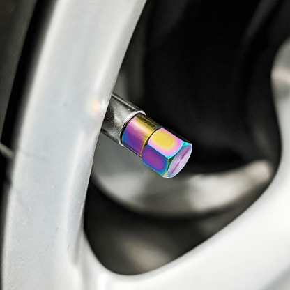 Titanium Tire Cap Set, Universal for Valve Stem Caps on Cars & Bikes, Grade-5 Titanium - ZSD-187124-  DRIVEN - 2
