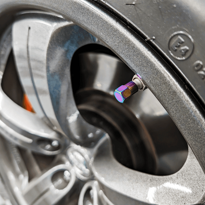 Titanium Tire Cap Set, Universal for Valve Stem Caps on Cars & Bikes, Grade-5 Titanium - ZSD-187124-  DRIVEN - 7