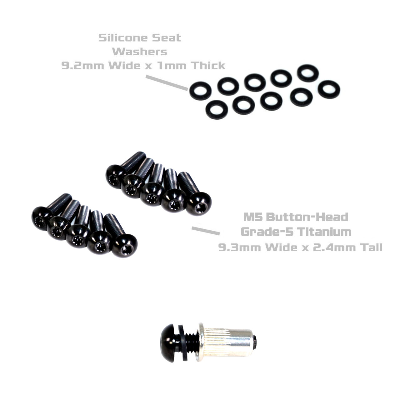 ZSPEC Button-Head Body Kit Fastener, M5x20mm w/ Rivet Nut, Titanium, Per Each - ZSD-199189-ZSD-199196-ZSD-199202-ZSD-199219-ZSD-199226-  DRIVEN - 3
