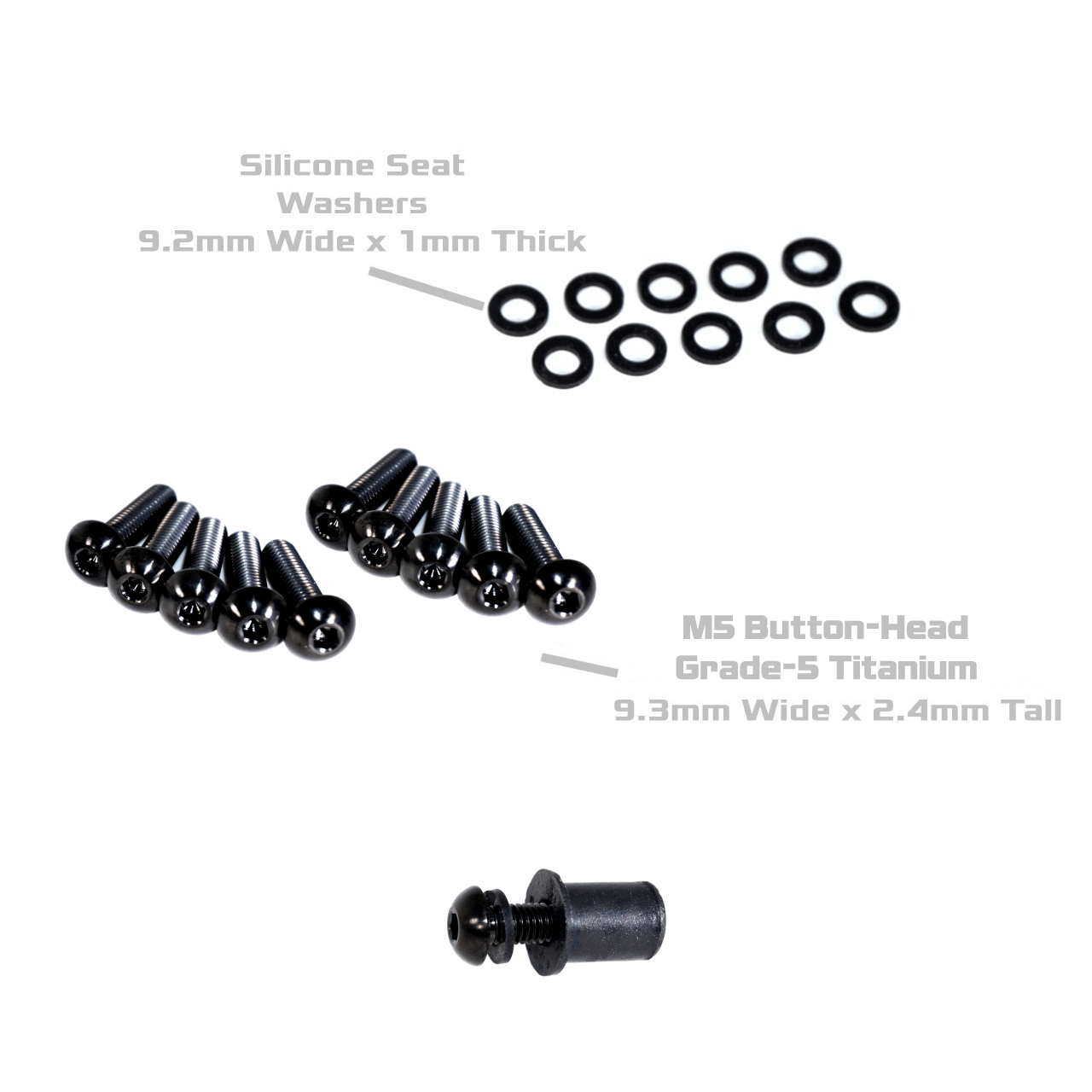 ZSPEC Button-Head Body Kit Fastener, M5x25mm w/ Well Nut, Titanium, per Each - ZSD-376917-ZSD-376924-ZSD-376931-ZSD-376948-ZSD-376955-  DRIVEN - 3