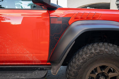 Topo American Flag Fender Overlays (Clear) - 2022+ Bronco Raptor - 22BRAPAFTOPOCLAM-M-22BRAPAFTOPOCLCA-M-22BRAPAFTOPOCLNF-M-22BRAPAFTOPOCLAM-G-22BRAPAFTOPOCLCA-G-  DRIVEN - 11