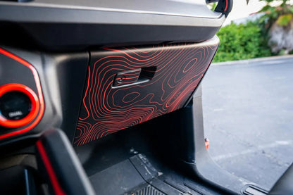 Topo Glovebox Overlay Kit (Printed Series) - 2021+ Bronco - 21BRNGLOVE-TPAMBL-21BRNGLOVE-TPA51L-21BRNGLOVE-TPAZL-21BRNGLOVE-TPCGL-21BRNGLOVE-TPCBNL-  DRIVEN - 1