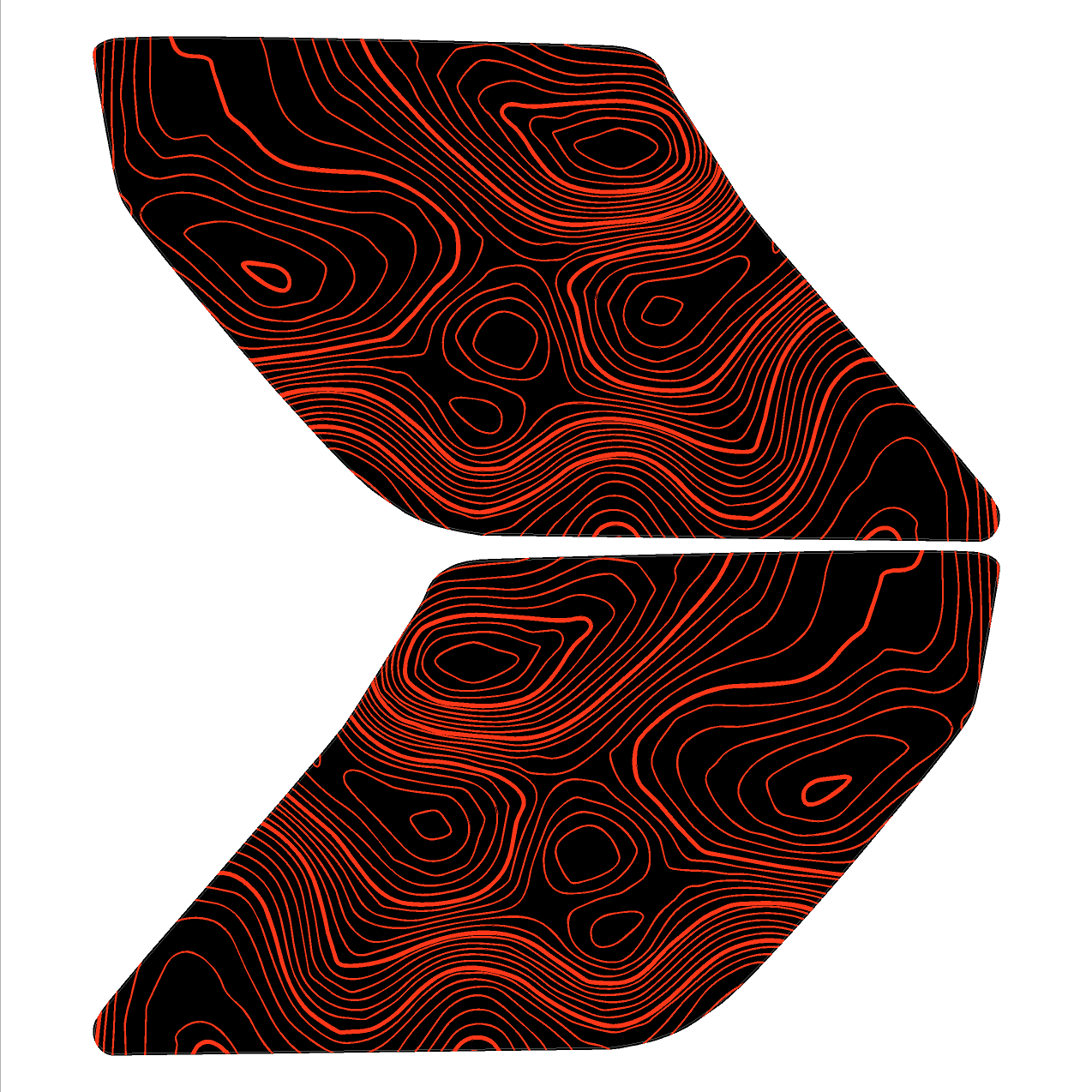 Topo Interior Lower Door Card Insert Overlays (Printed Series) - 2021+ Bronco 2 Door - 21BRNINTDRFL2-TPAMBL-21BRNINTDRFL2-TPA51L-21BRNINTDRFL2-TPAZL-21BRNINTDRFL2-TPBOL-21BRNINTDRFL2-TPCGL-  DRIVEN - 9