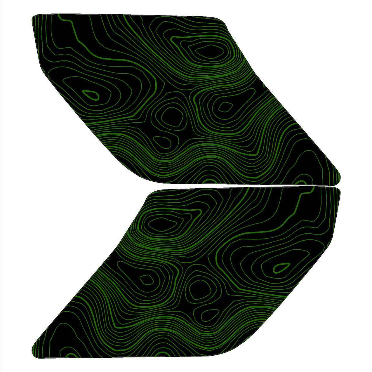 Topographic Interior Sun Visor Overlays - 2024+ Ranger Raptor (with Homelink) - 24RANGERVISORFULL-TPAMBL-24RANGERVISORFULL-TPA51L-24RANGERVISORFULL-TPAZL-24RANGERVISORFULL-TPBOL-24RANGERVISORFULL-TPCGL-  DRIVEN - 24
