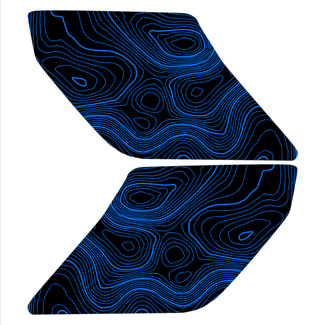 Topo Interior Sun Visor Overlays (Printed Series) - 2021+ Bronco (with Homelink) - 21BRNVISORFULL-TPAMBL-21BRNVISORFULL-TPA51L-21BRNVISORFULL-TPAZL-21BRNVISORFULL-TPBOL-21BRNVISORFULL-TPCGL-  DRIVEN - 24