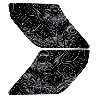 Topographic Interior Sun Visor Overlays - 2024+ Ranger Raptor (with Homelink)