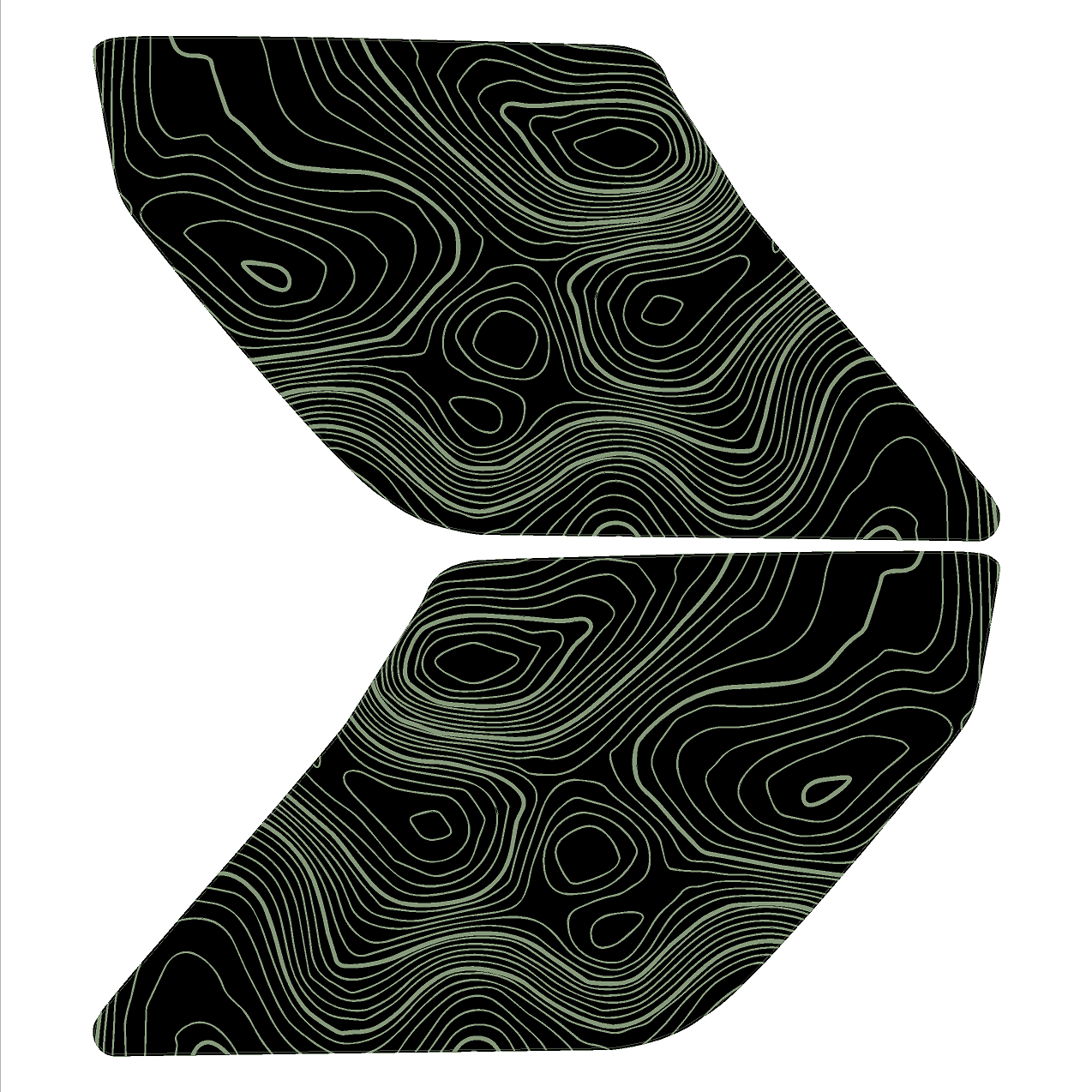 Topo Interior Lower Door Card Insert Overlays (Printed Series) - 2021+ Bronco 2 Door - 21BRNINTDRFL2-TPAMBL-21BRNINTDRFL2-TPA51L-21BRNINTDRFL2-TPAZL-21BRNINTDRFL2-TPBOL-21BRNINTDRFL2-TPCGL-  DRIVEN - 22