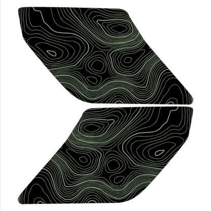 Topo Interior Sun Visor Overlays (Printed Series) - 2021+ Bronco (NO Homelink)