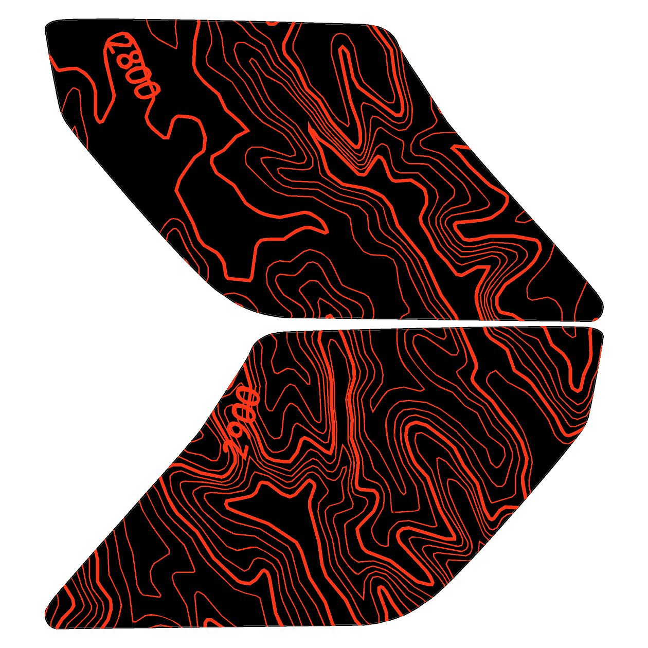 Topo Interior Sun Visor Overlays (Printed Series) - 2021+ Bronco (NO Homelink)