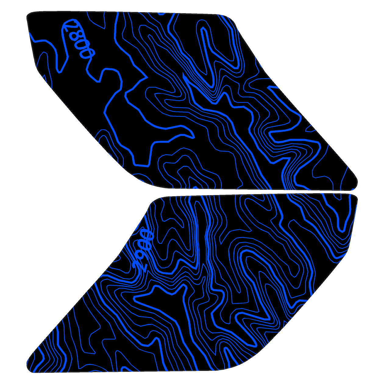 Topo Interior Sun Visor Overlays (Printed Series) - 2021+ Bronco (NO Homelink)