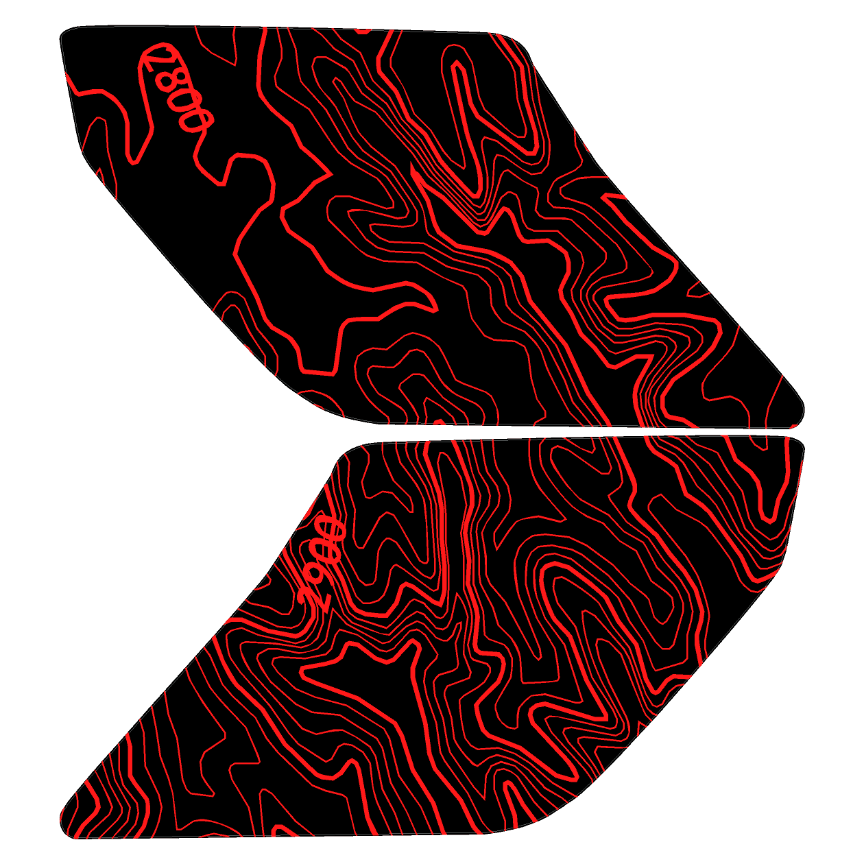 Topo Interior Door Handle Overlays - 2021+ Bronco