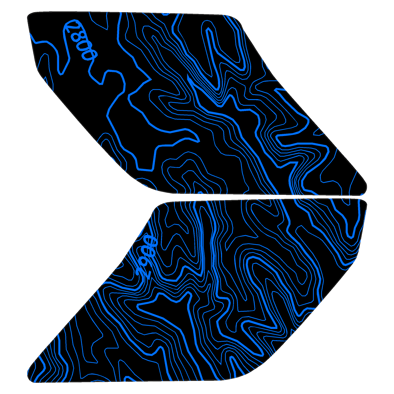 Topo Interior Sun Visor Overlays (Printed Series) - 2021+ Bronco (with Homelink)