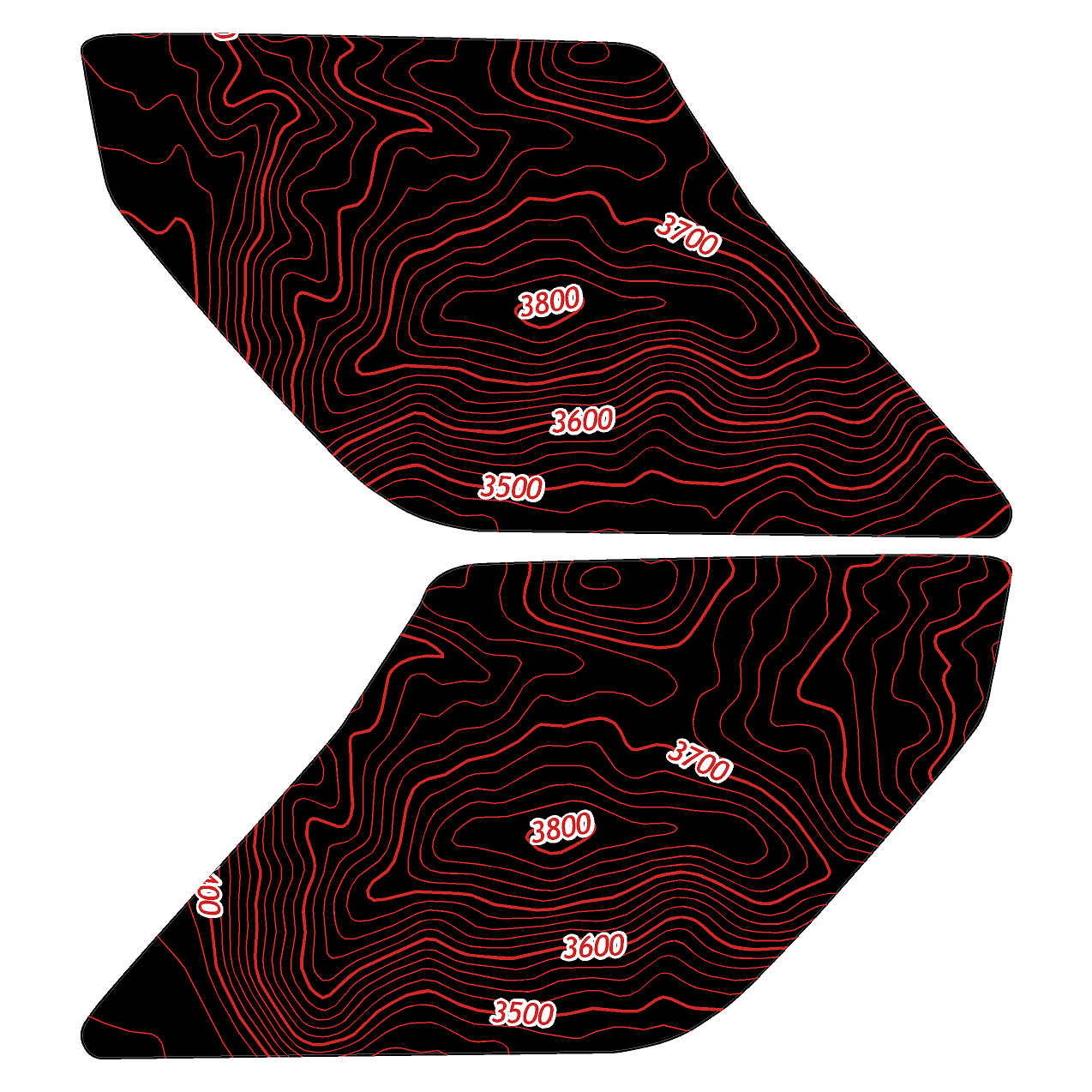 Topo Interior Sun Visor Overlays (Printed Series) - 2021+ Bronco (NO Homelink)