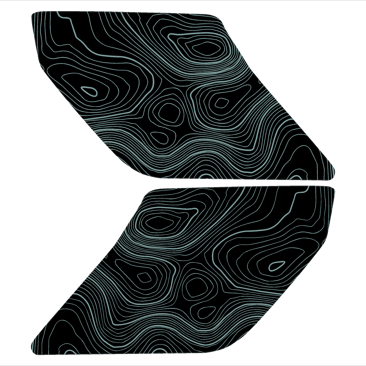 Topo Interior Sun Visor Overlays (Printed Series) - 2021+ Bronco (NO Homelink) - 21BRNVISORFULLNHL-TPAMBL-21BRNVISORFULLNHL-TPA51L-21BRNVISORFULLNHL-TPAZL-21BRNVISORFULLNHL-TPBOL-21BRNVISORFULLNHL-TPCGL-  DRIVEN - 15