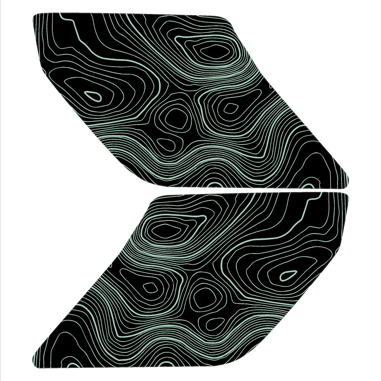 Topo Interior Lower Front Door Card Insert Overlays (Printed Series) - 2021+ Bronco 4 Door - 21BRNINTDRFL-TPAMBL-21BRNINTDRFL-TPA51L-21BRNINTDRFL-TPAZL-21BRNINTDRFL-TPBOL-21BRNINTDRFL-TPCGL-  DRIVEN - 12