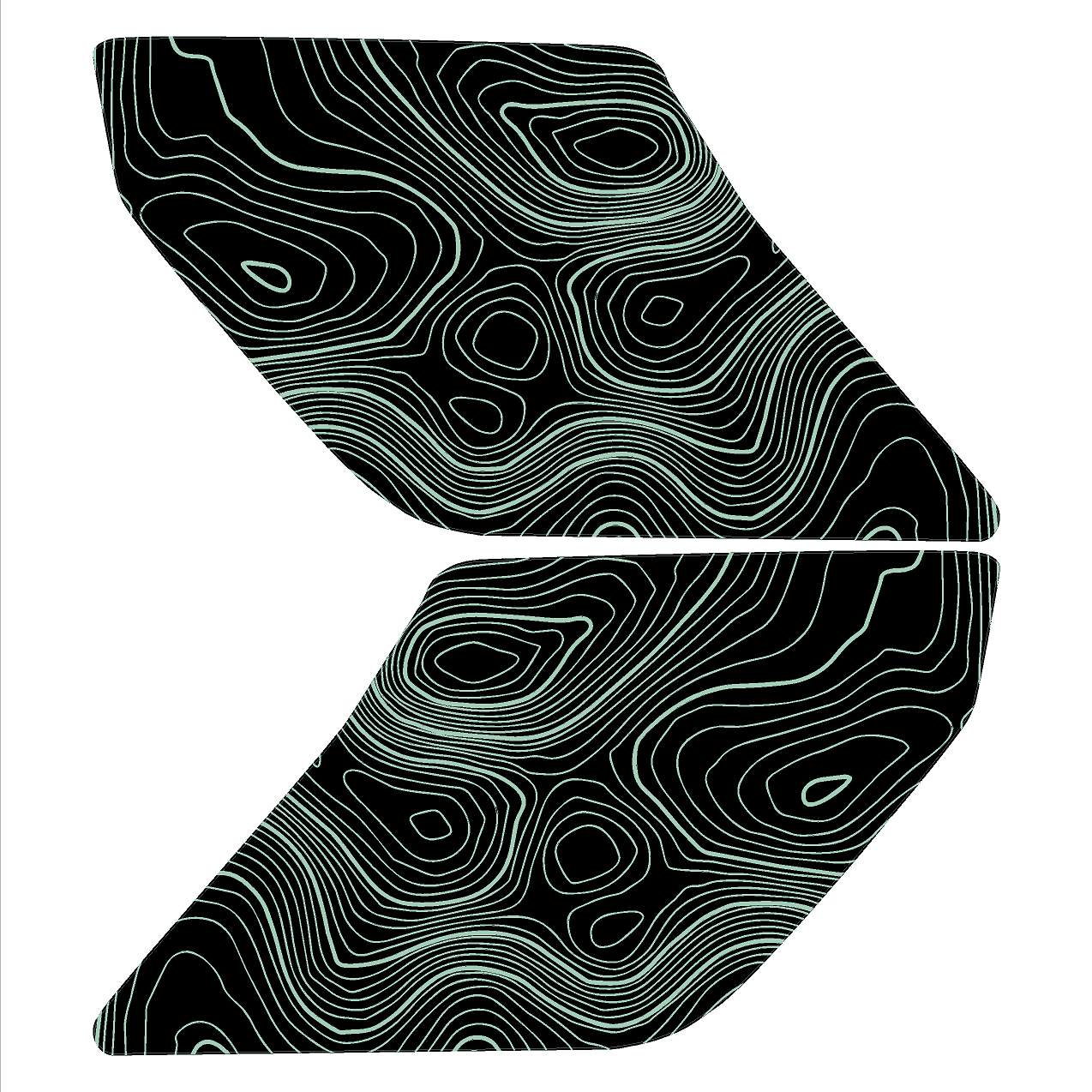 Topo Interior Lower Door Card Insert Overlays (Printed Series) - 2021+ Bronco 2 Door - 21BRNINTDRFL2-TPAMBL-21BRNINTDRFL2-TPA51L-21BRNINTDRFL2-TPAZL-21BRNINTDRFL2-TPBOL-21BRNINTDRFL2-TPCGL-  DRIVEN - 7