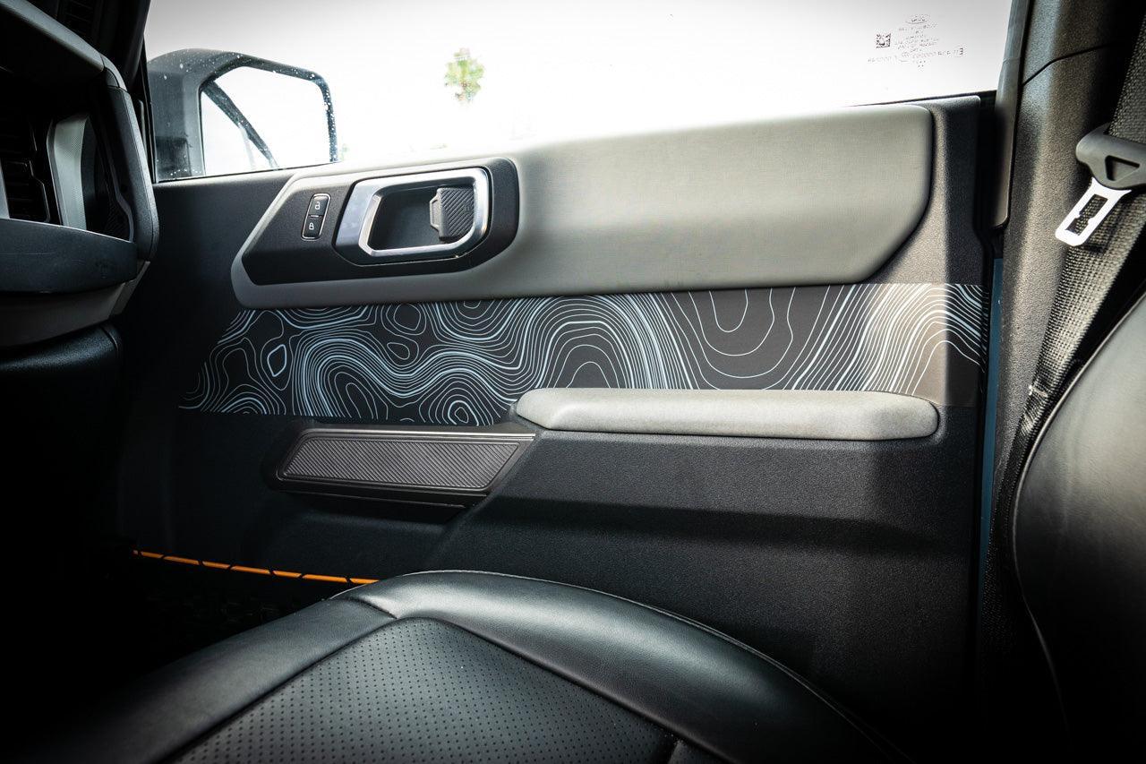 Topo Front Interior Upper Door Card Insert Overlays (Printed Series) - 2021+ Bronco 4 Door - 21BRNINTDRFU-TPAMBL-21BRNINTDRFU-TPA51L-21BRNINTDRFU-TPAZL-21BRNINTDRFU-TPCGL-21BRNINTDRFU-TPCBNL-  DRIVEN - 7