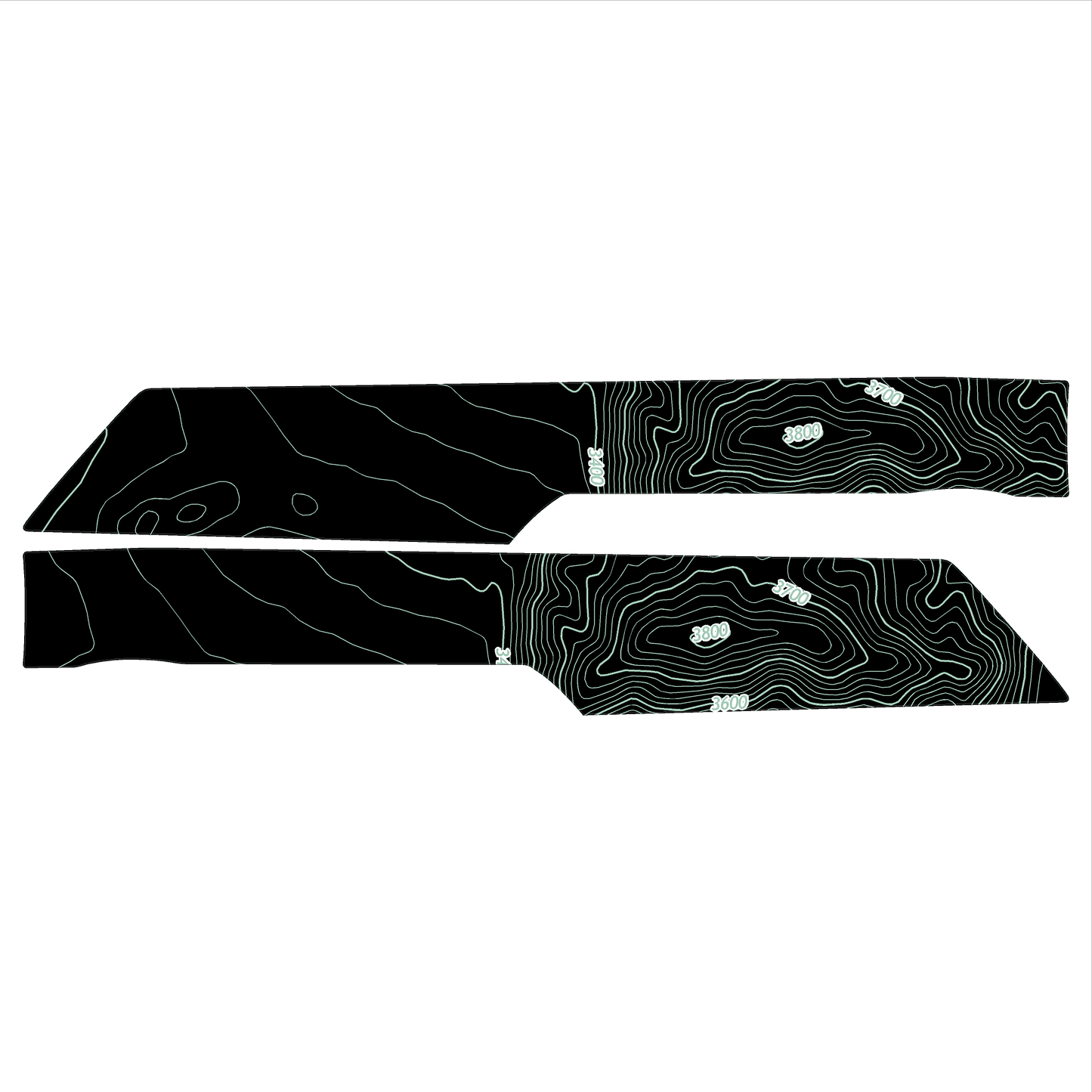 Topo Rear Interior Upper Door Card Insert Overlays (Printed Series) - 2021+ Bronco 4 Door