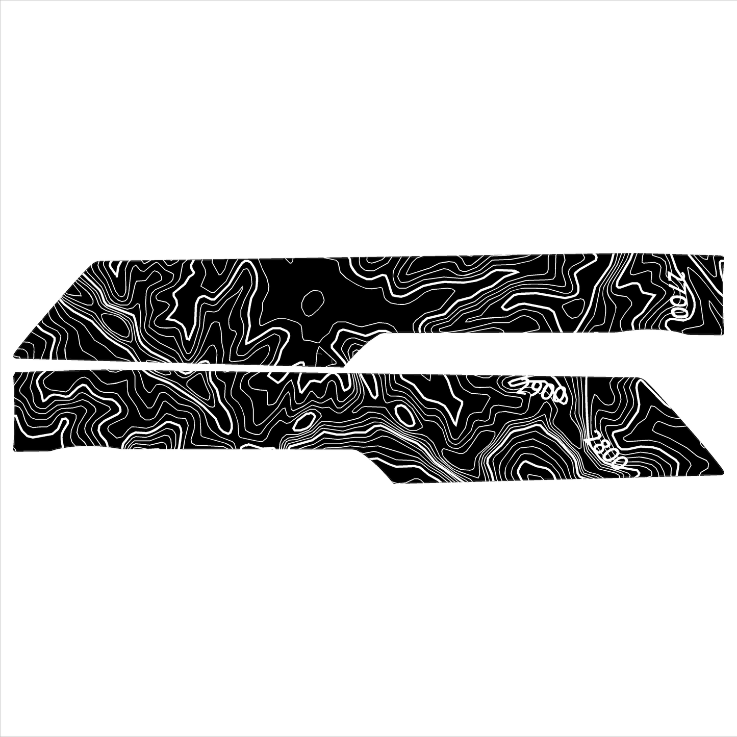 Topo Rear Interior Upper Door Card Insert Overlays (Printed Series) - 2021+ Bronco 4 Door