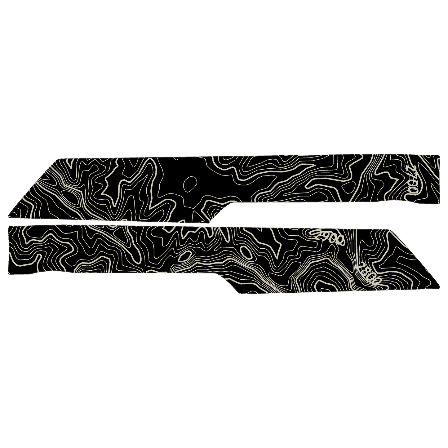 Topo Front Interior Upper Door Card Insert Overlays (Printed Series) - 2021+ Bronco 4 Door