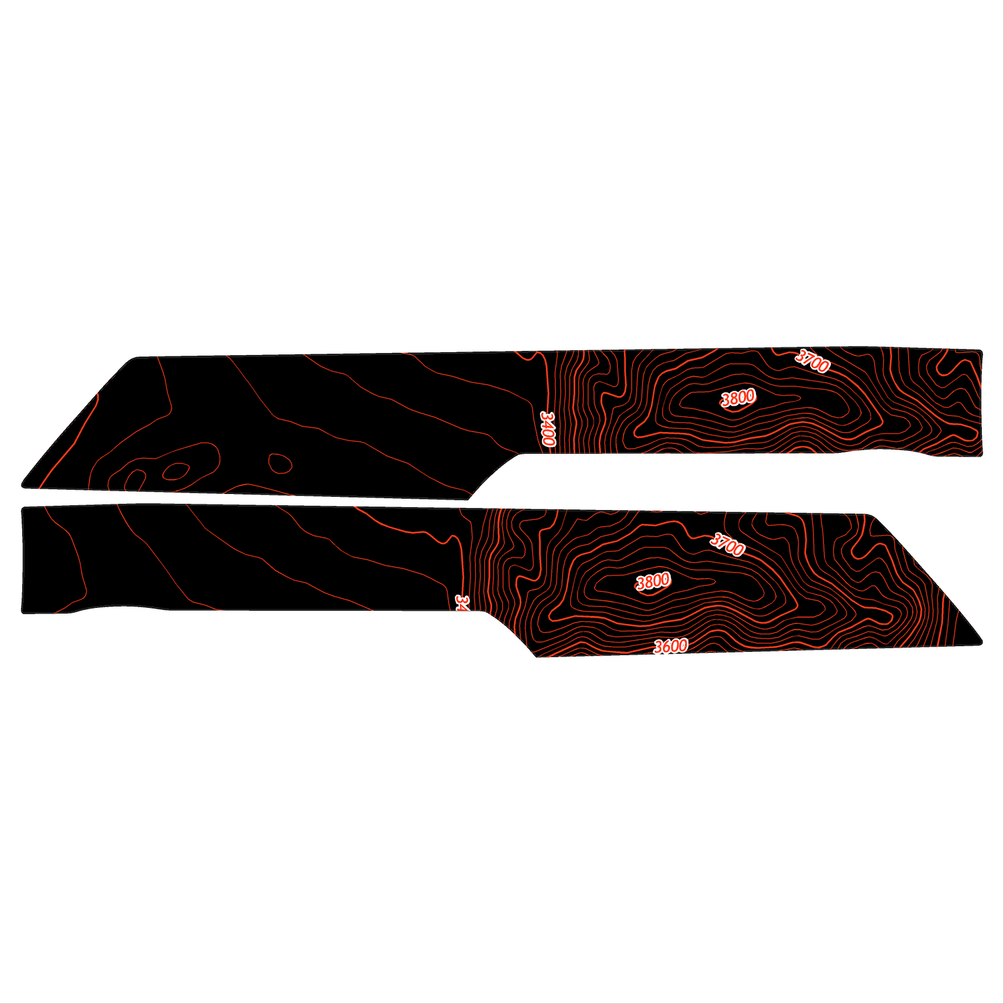 Topo Rear Interior Upper Door Card Insert Overlays (Printed Series) - 2021+ Bronco 4 Door
