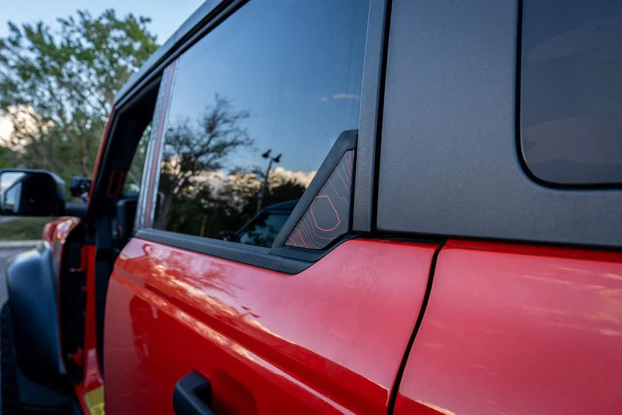 Topo Rear Window Triangle Overlay (Printed Series) - 2021+ Bronco 4 Door - 21BRNDRTRIPT-TPAMBL-21BRNDRTRIPT-TPA51L-21BRNDRTRIPT-TPAZL-21BRNDRTRIPT-TPCGL-21BRNDRTRIPT-TPCBNL-  DRIVEN - 7