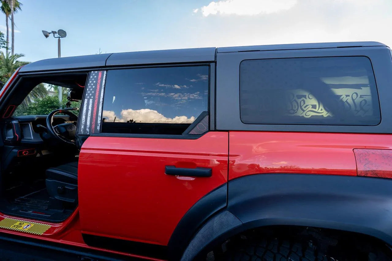 Topo Rear Window Triangle Overlay (Printed Series) - 2021+ Bronco 4 Door - 21BRNDRTRIPT-TPAMBL-21BRNDRTRIPT-TPA51L-21BRNDRTRIPT-TPAZL-21BRNDRTRIPT-TPCGL-21BRNDRTRIPT-TPCBNL-  DRIVEN - 8