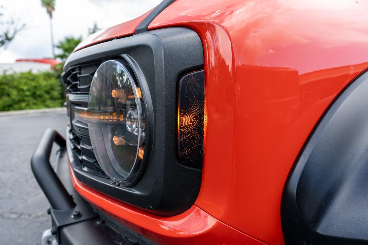 Topo Sidemarker Overlays (Front Only, Printed Series) - 2021+ Bronco (ALL) - 21BRONCOSMFRDS-TP-  DRIVEN - 3