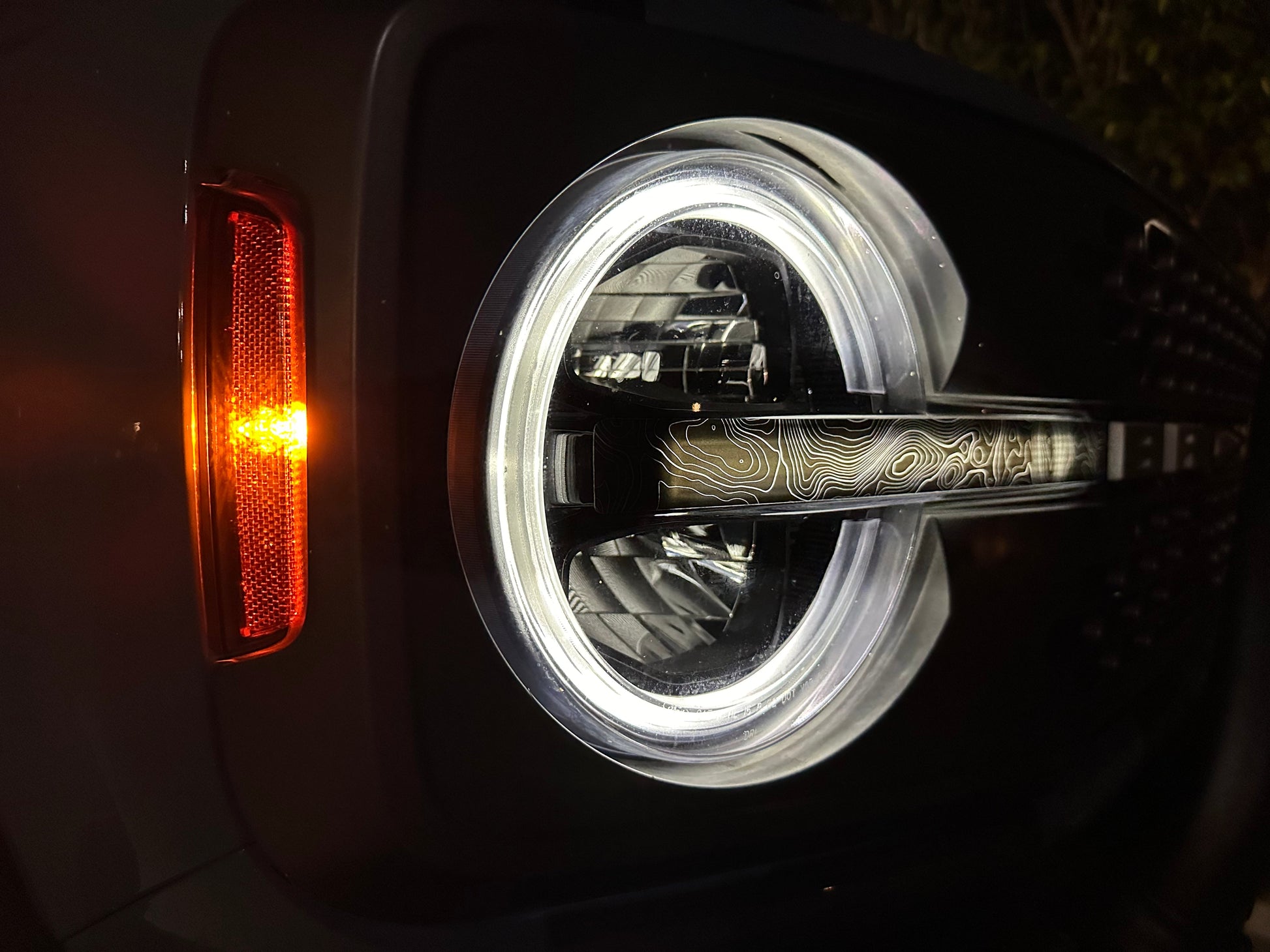 Topo Signature DRL Bar Overlays (Printed Series) - 2021+ Bronco (Signature Headlights) - 21BRNCODRLPT-TOPST-  DRIVEN - 1