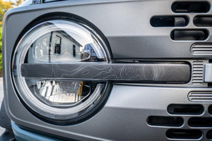 Topo Signature DRL Bar Overlays (Printed Series) - 2021+ Bronco (Signature Headlights) - 21BRNCODRLPT-TOPST-  DRIVEN - 5