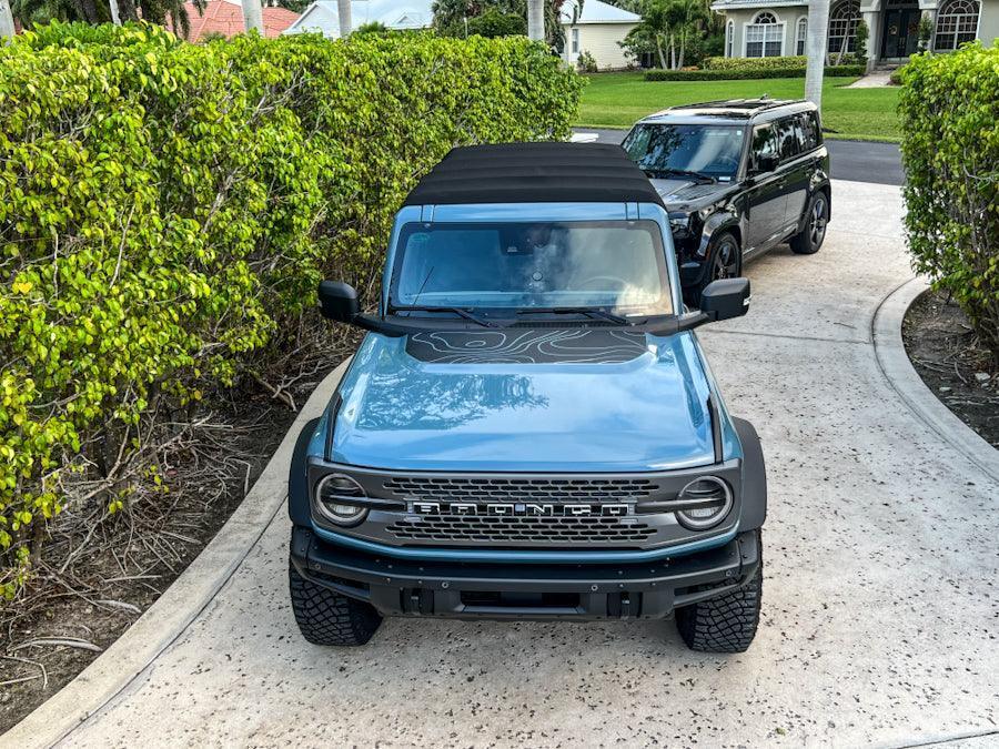 Topographic Map Hood Overlay - 2021+ Bronco - 21BRONCOTOPOHD-MB-21BRONCOTOPOHD-MBX2-21BRONCOTOPOHD-GB-21BRONCOTOPOHD-GBX2-21BRONCOTOPOHD-3DB-  DRIVEN - 3