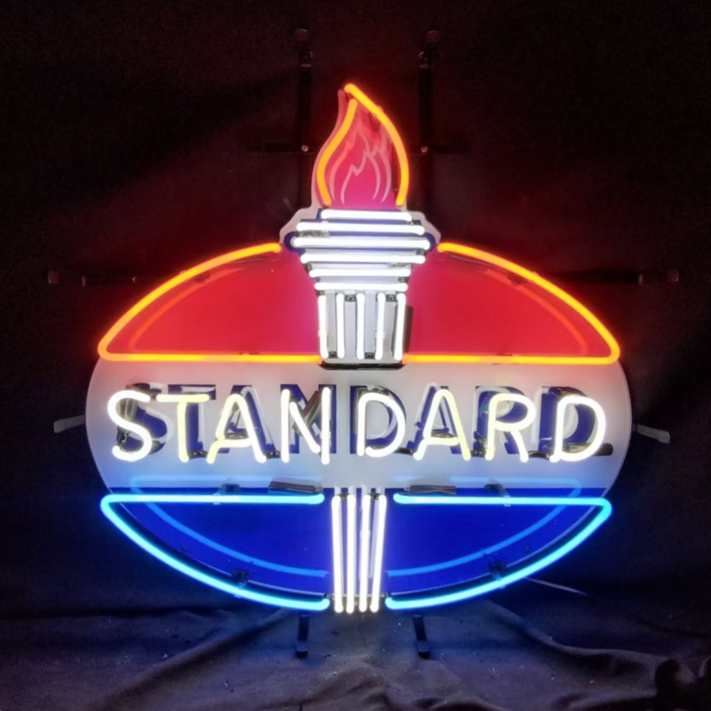 Torch with Standard Gasoline Neon Light Sign - MA046-  DRIVEN - 1