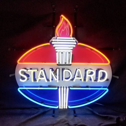 Torch with Standard Gasoline Neon Light Sign - MA046-  DRIVEN - 1