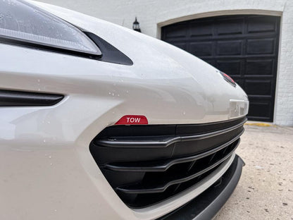 Tow Hook Cover Overlay with "TOW" Logo - 2022 BRZ - 22BRZTOWTOW-RD-22BRZTOWTOW-BL-22BRZTOWTOW-GD-22BRZTOWTOW-GR-22BRZTOWTOW-OR-  DRIVEN - 1