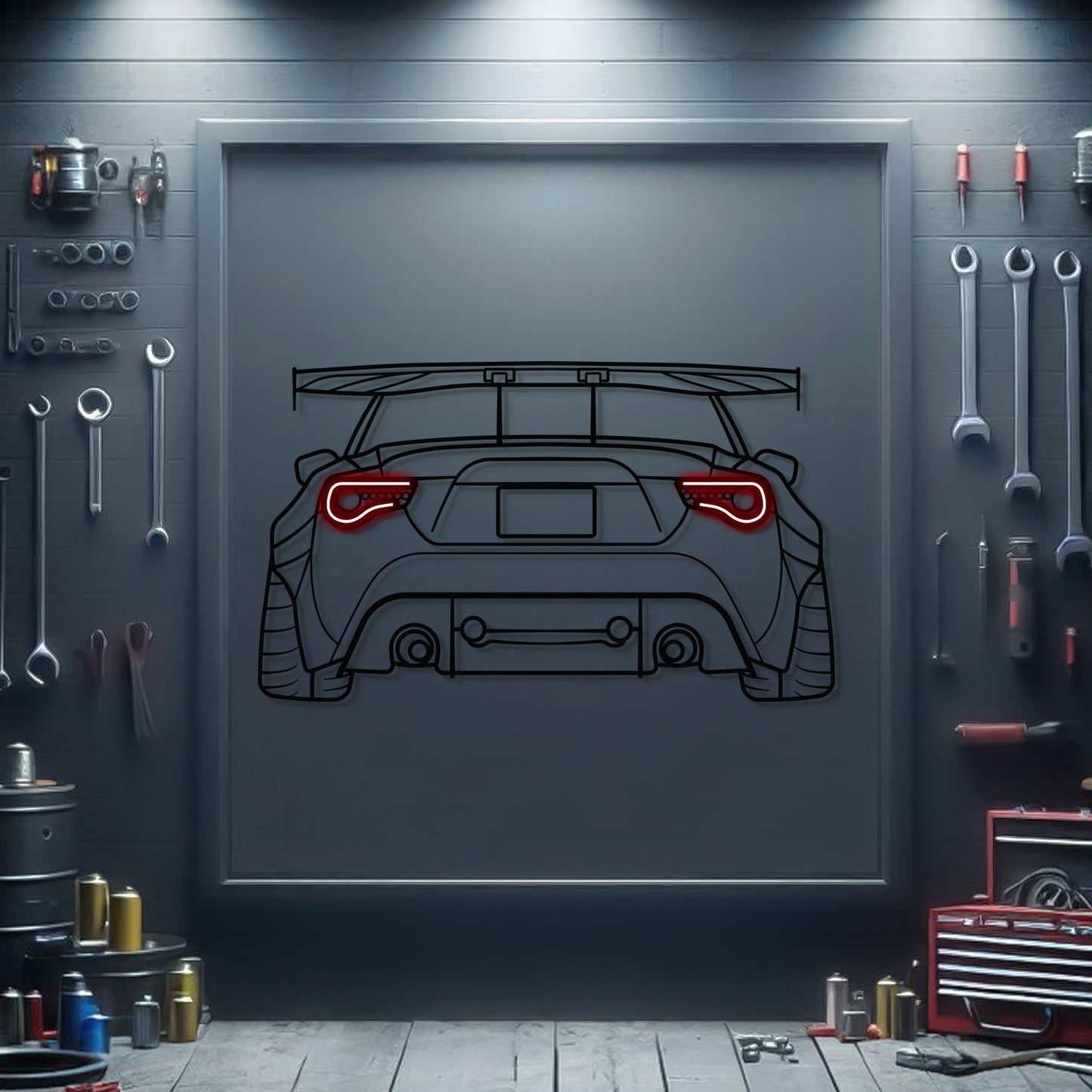 GT86 Back View Metal Neon Car Wall Art - MTN0193 - MTN0193W99-MTN0193W115-MTN0193W140-  DRIVEN - 1