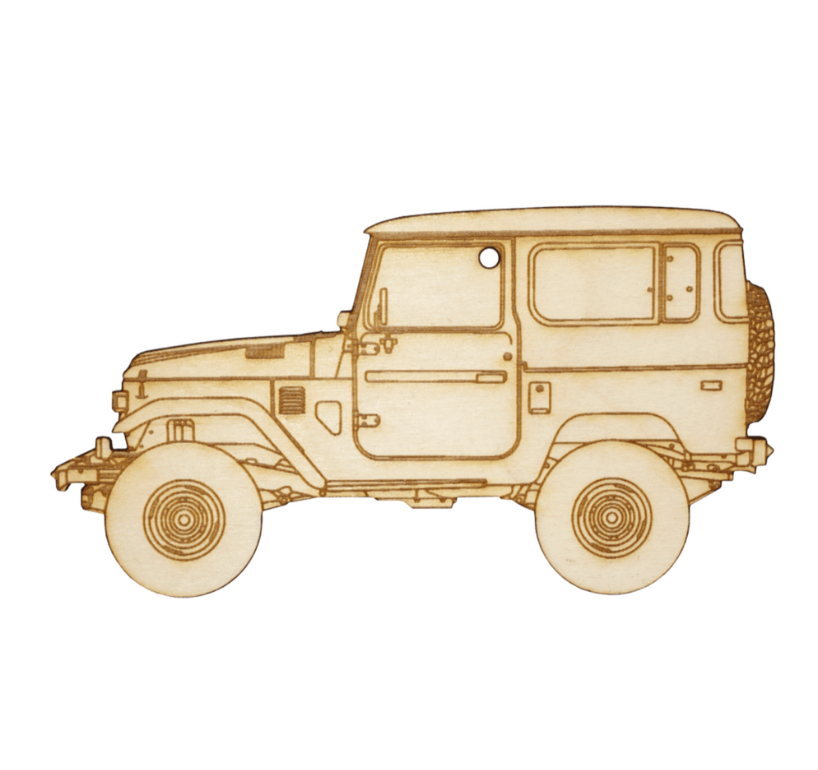 ZSPEC Laser-Engraved Wood Ornament, Style: Toyota FJ40 Landcruiser, Birch - ZSD-562860-  DRIVEN - 1